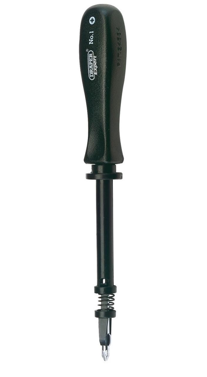 Draper Expert flathead screwdriver close-up showing durable satin-chrome blade for longevity