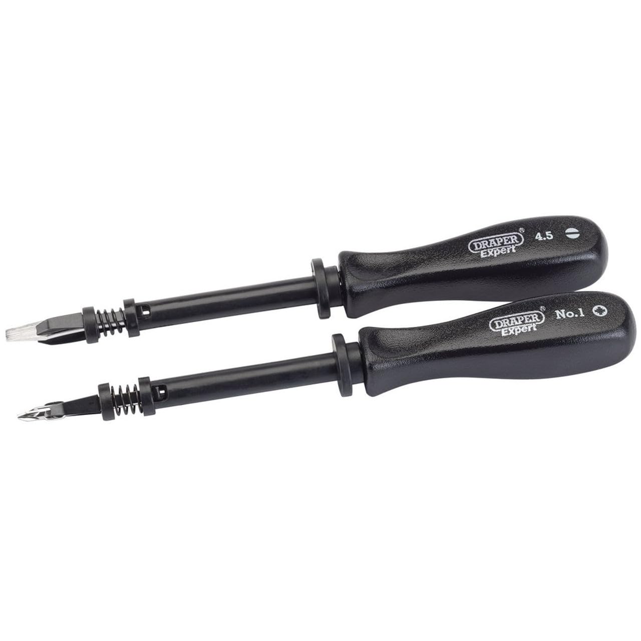 Draper Expert satin-chrome blades conveying strength and corrosion resistance