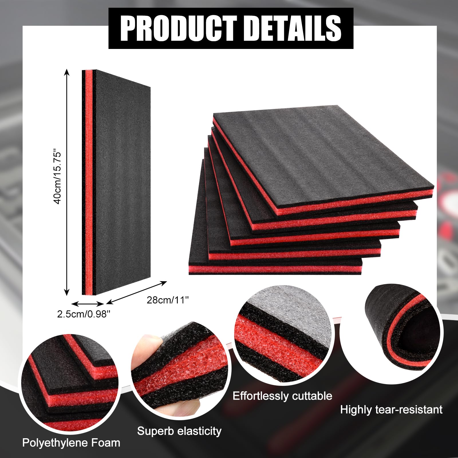 Draupnir foam inserts with black top red bottom, simple customization for tool storage