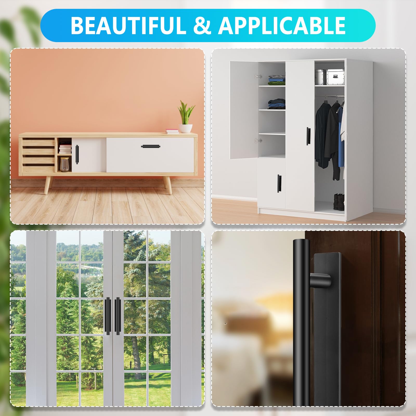 Draupnir push-pull handle on a cabinet with black matte finish