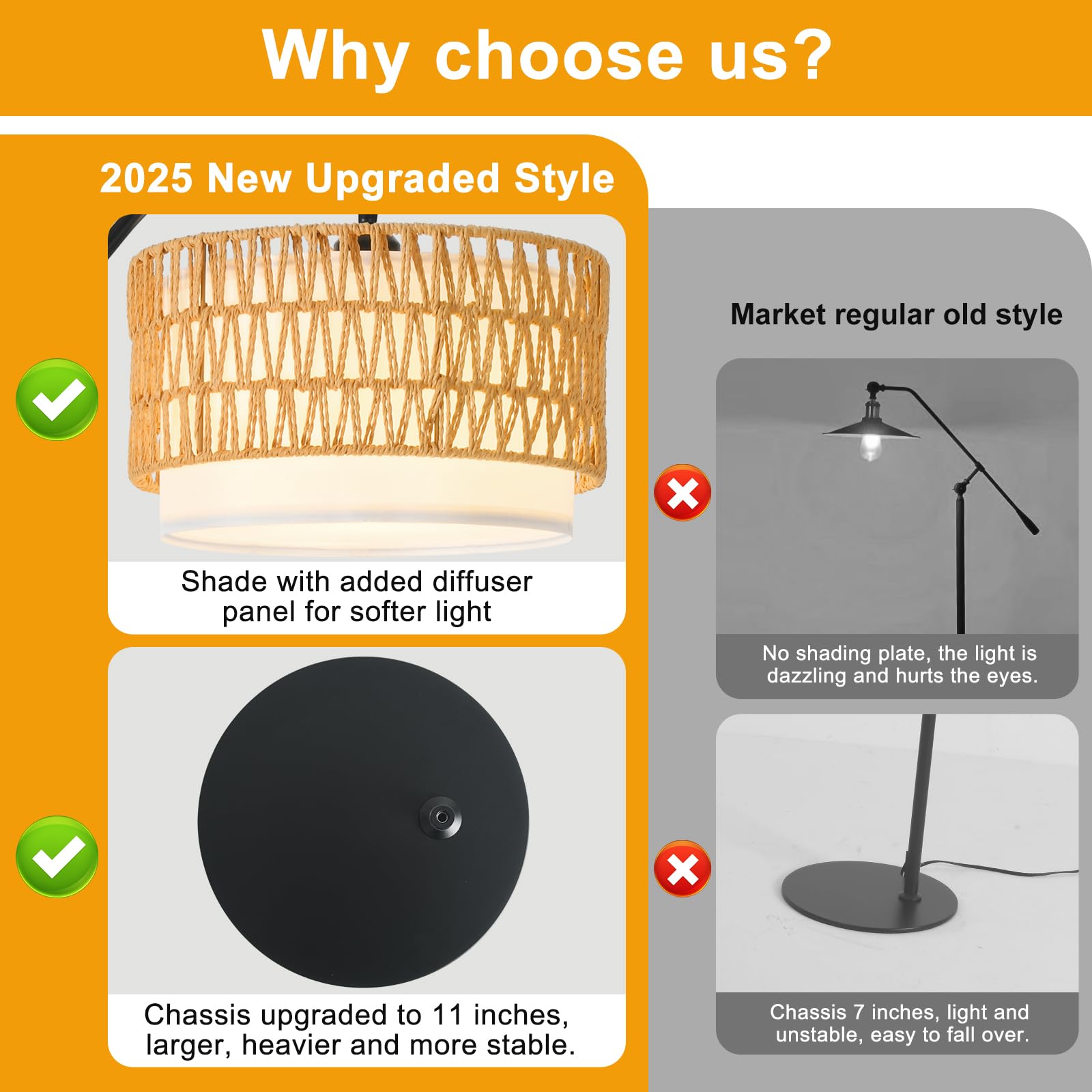 DRAWNCAT Bohemian Rattan Floor Lamp remote control for convenient dimming and color tuning.