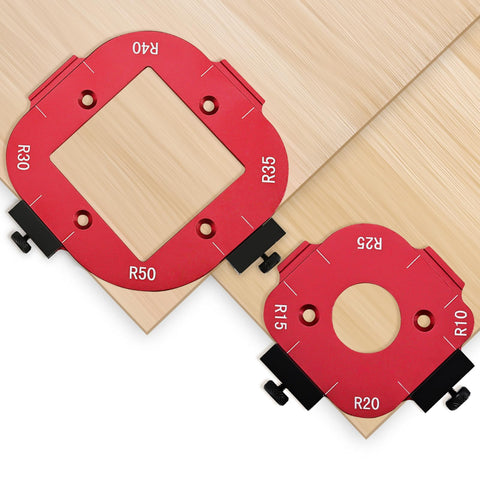 DRAXZOR 2-pack router corner radius template for precise edge rounding in woodwork