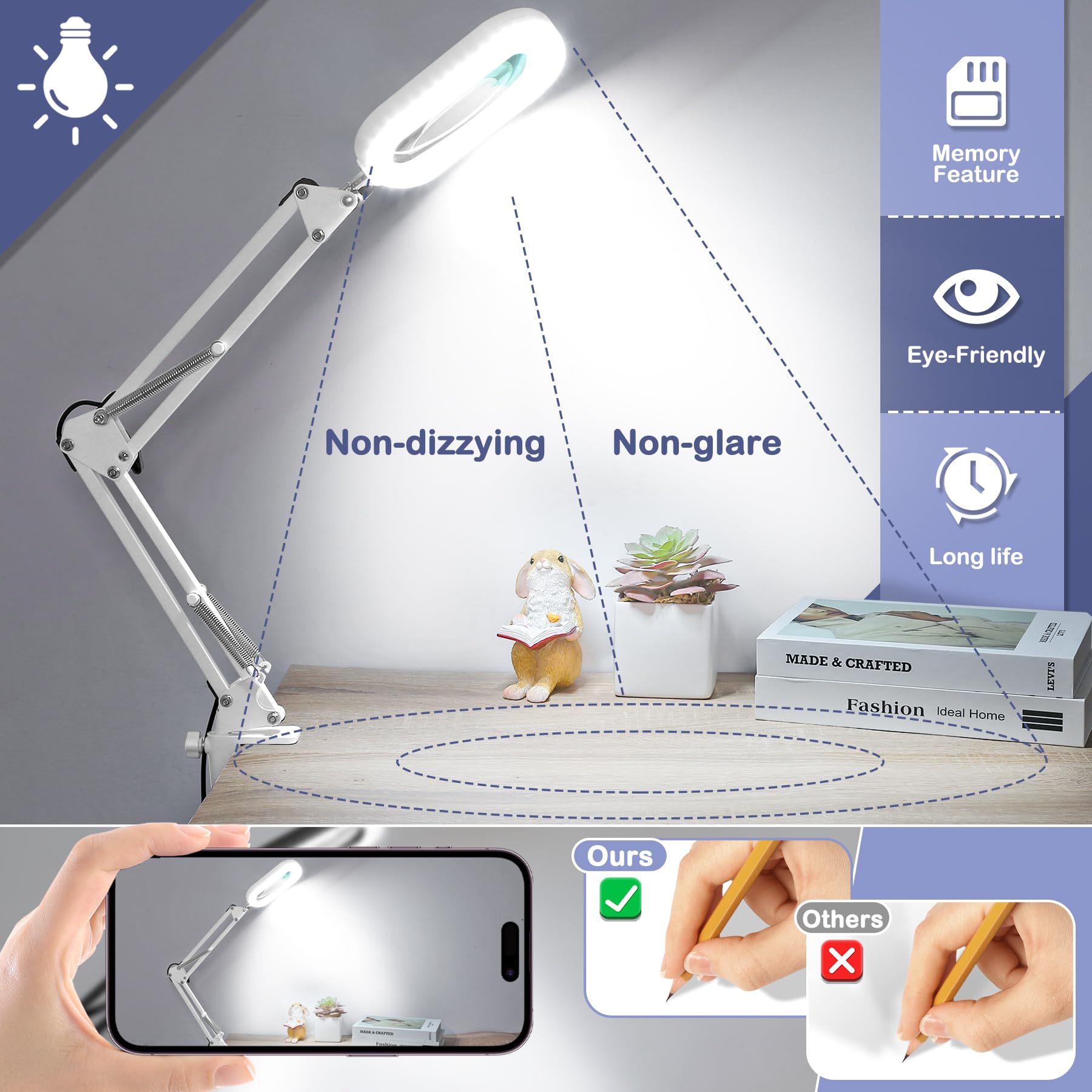 Drdefi clamp attachment enables secure desk mounting.