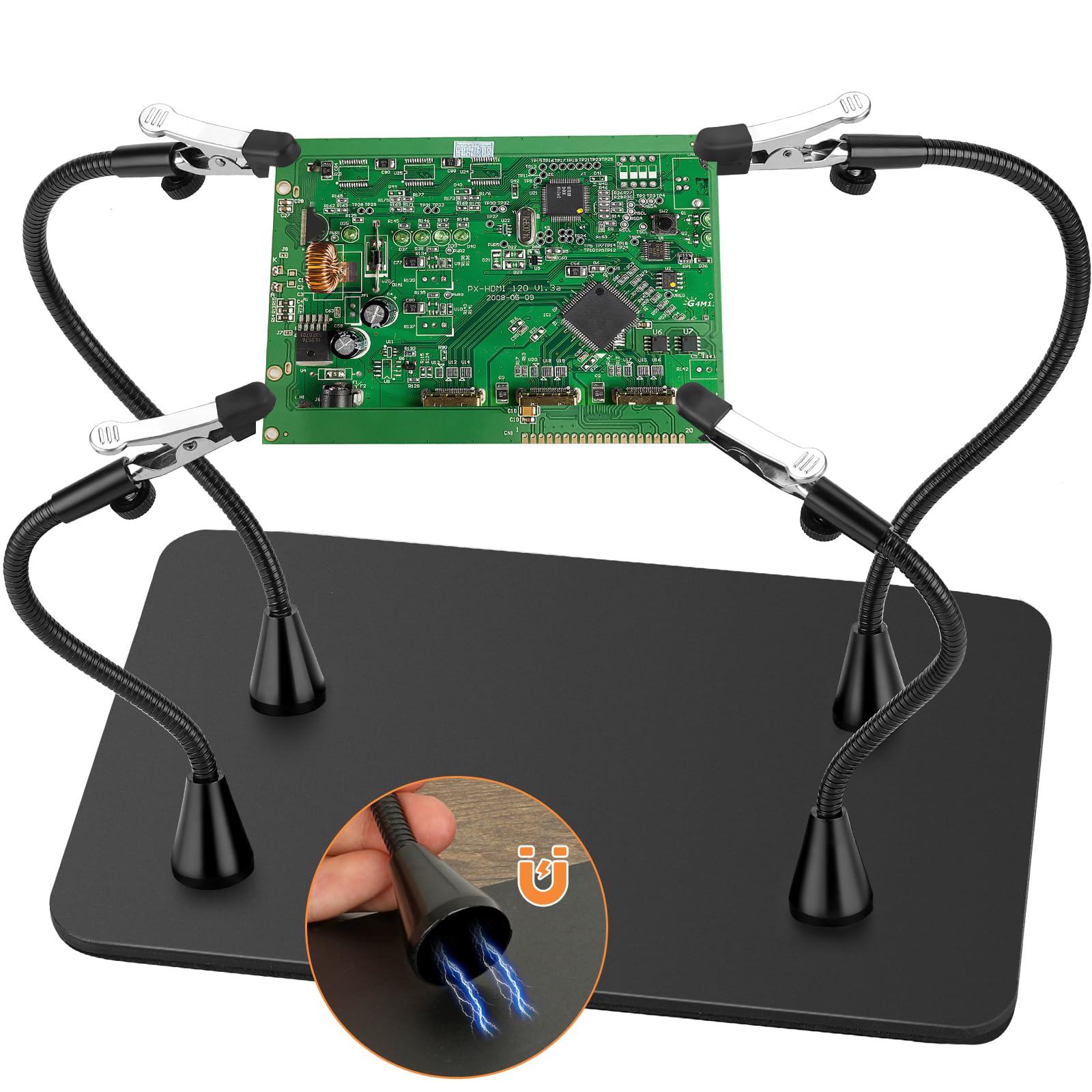 Drdefi Extra Magnetic Base for secure soldering setup and hands-free work.