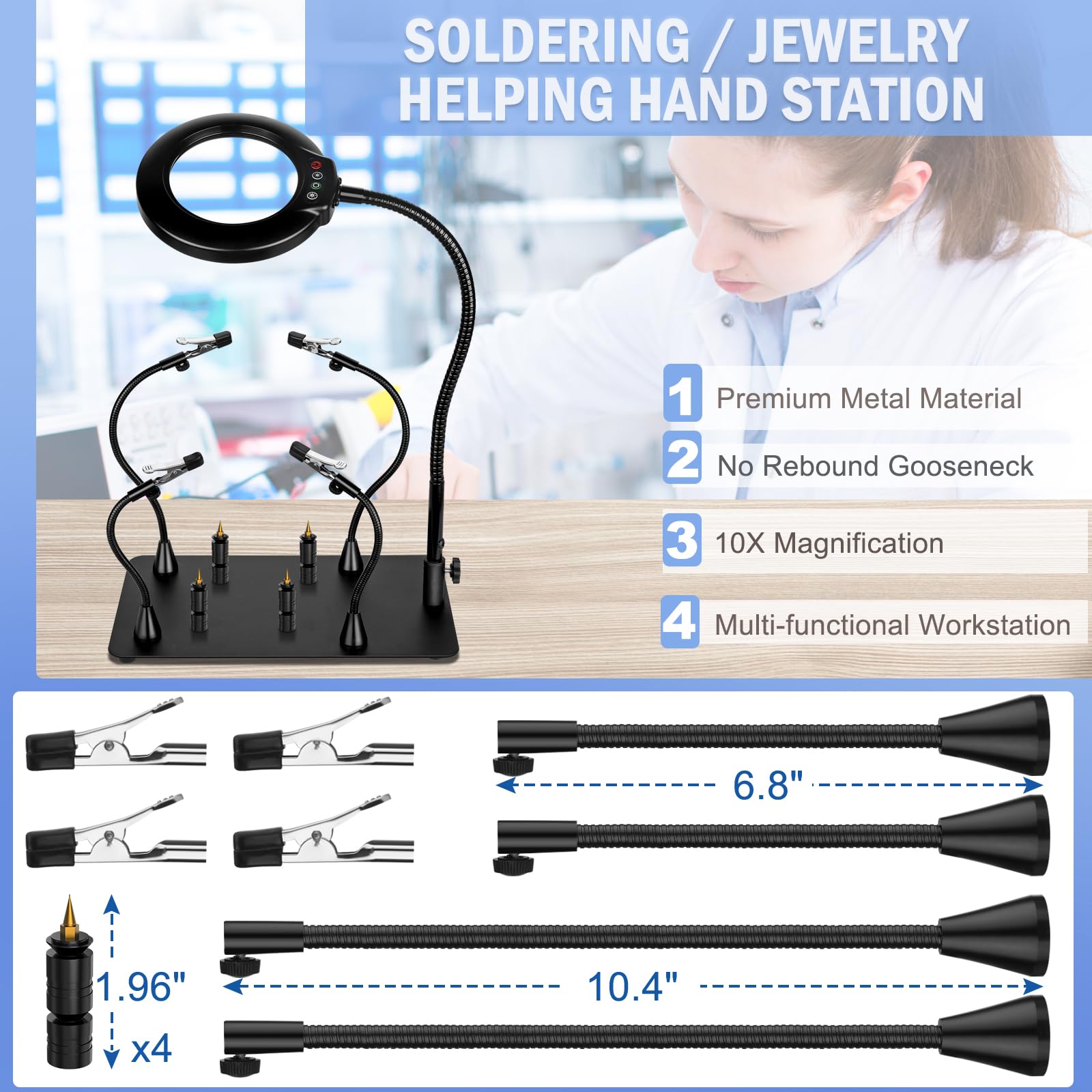 Drdefi four magnetic pillars secure PCBs during delicate work.