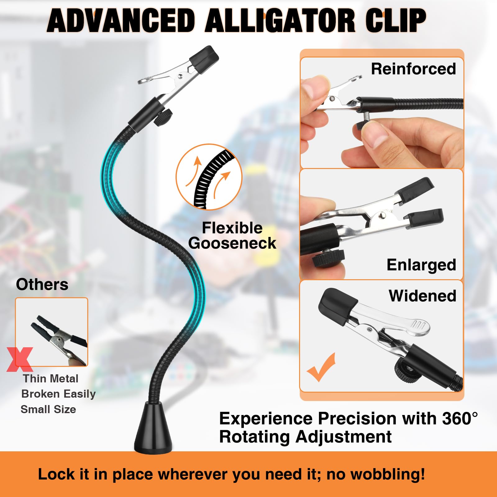 Drdefi Gooseneck Arms setup enables flexible positioning for delicate components.