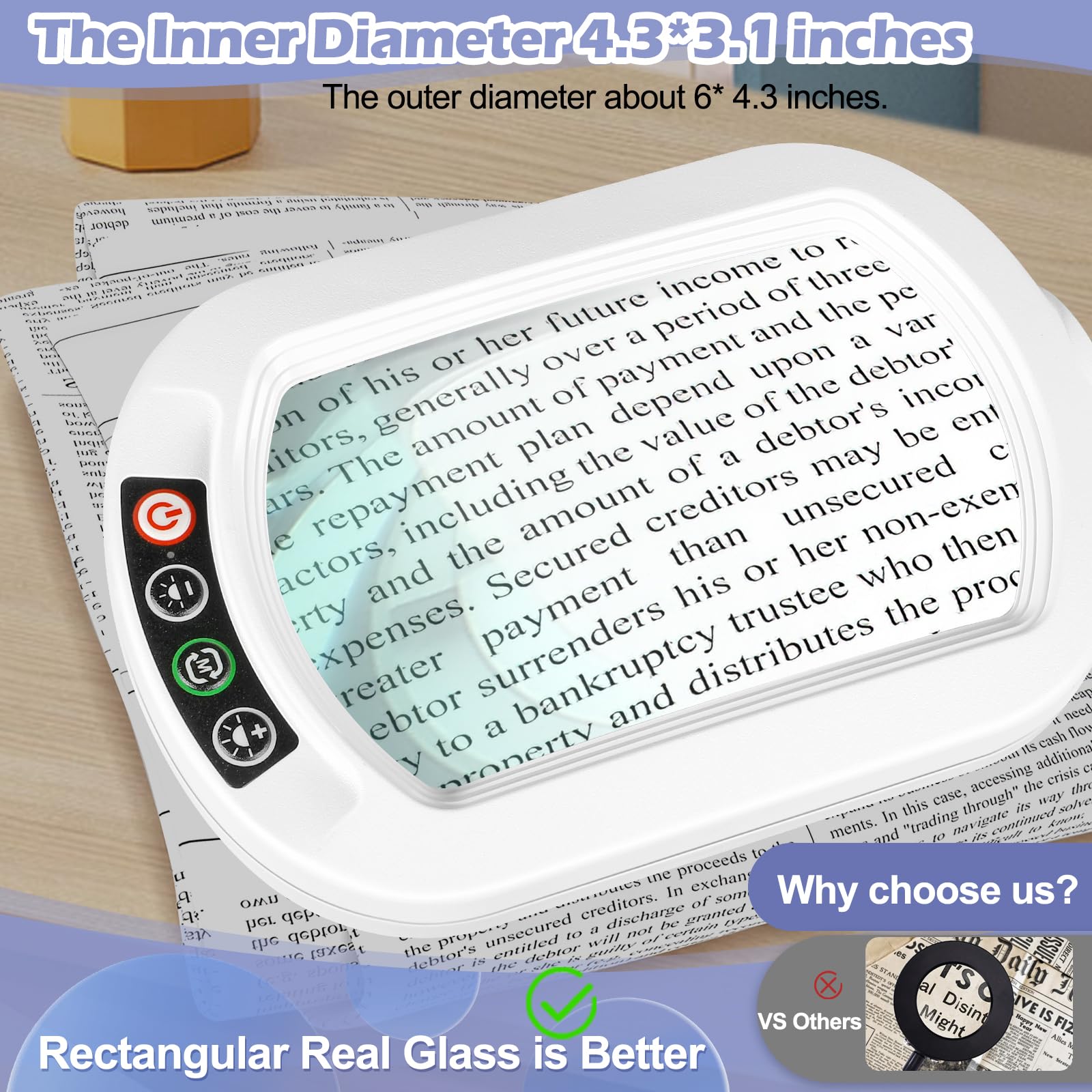 Drdefi magnifier with glass lens and glare-free LED light for intricate craft details.