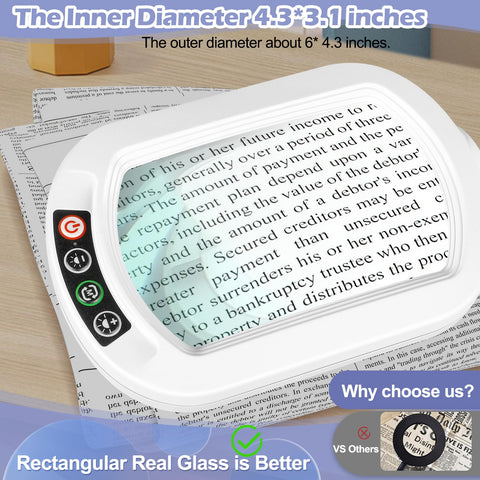 Drdefi magnifier with glass lens and glare-free LED light for intricate craft details.