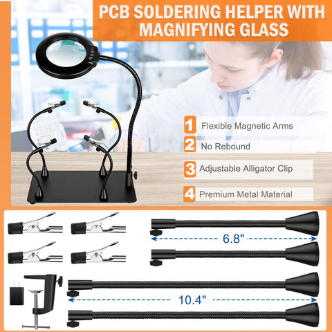Drdefi Soldering Helping Hands versatile tool aids electronics, jewelry, and watchmaking.