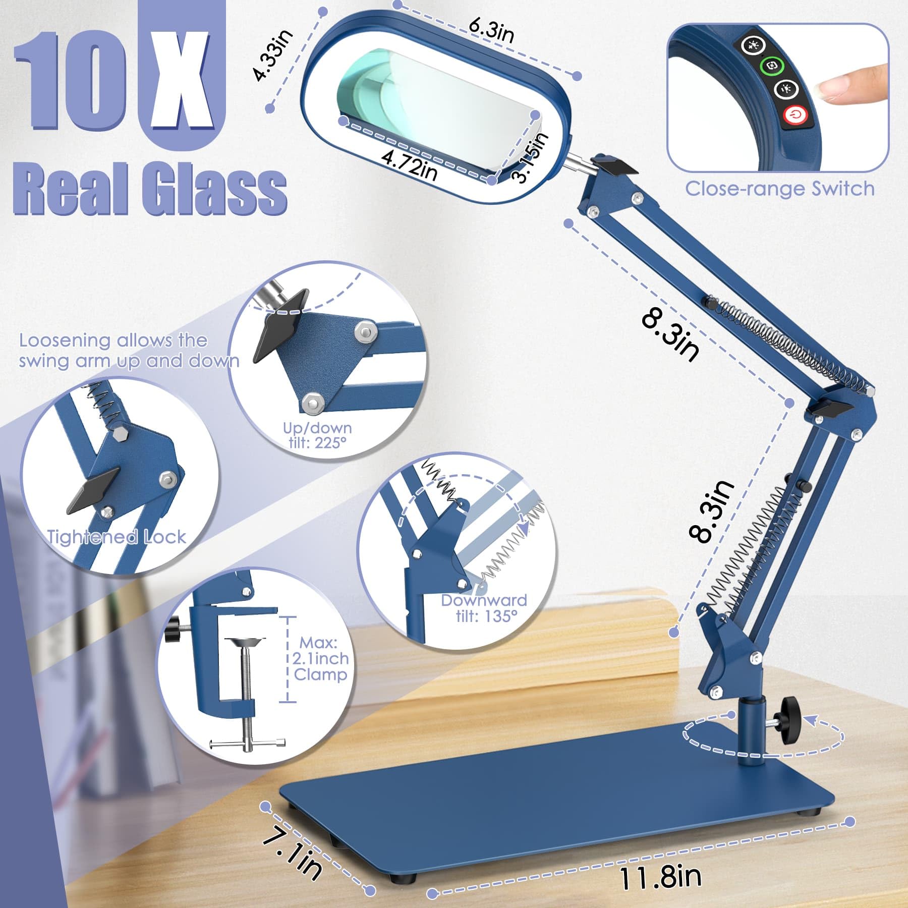Drdefi swing-arm magnifier enabling easy angle adjustments for hobbies