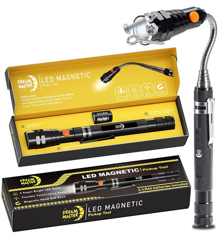 Dream Master magnetic pickup tool extended reach retrieves dropped metal objects safely.