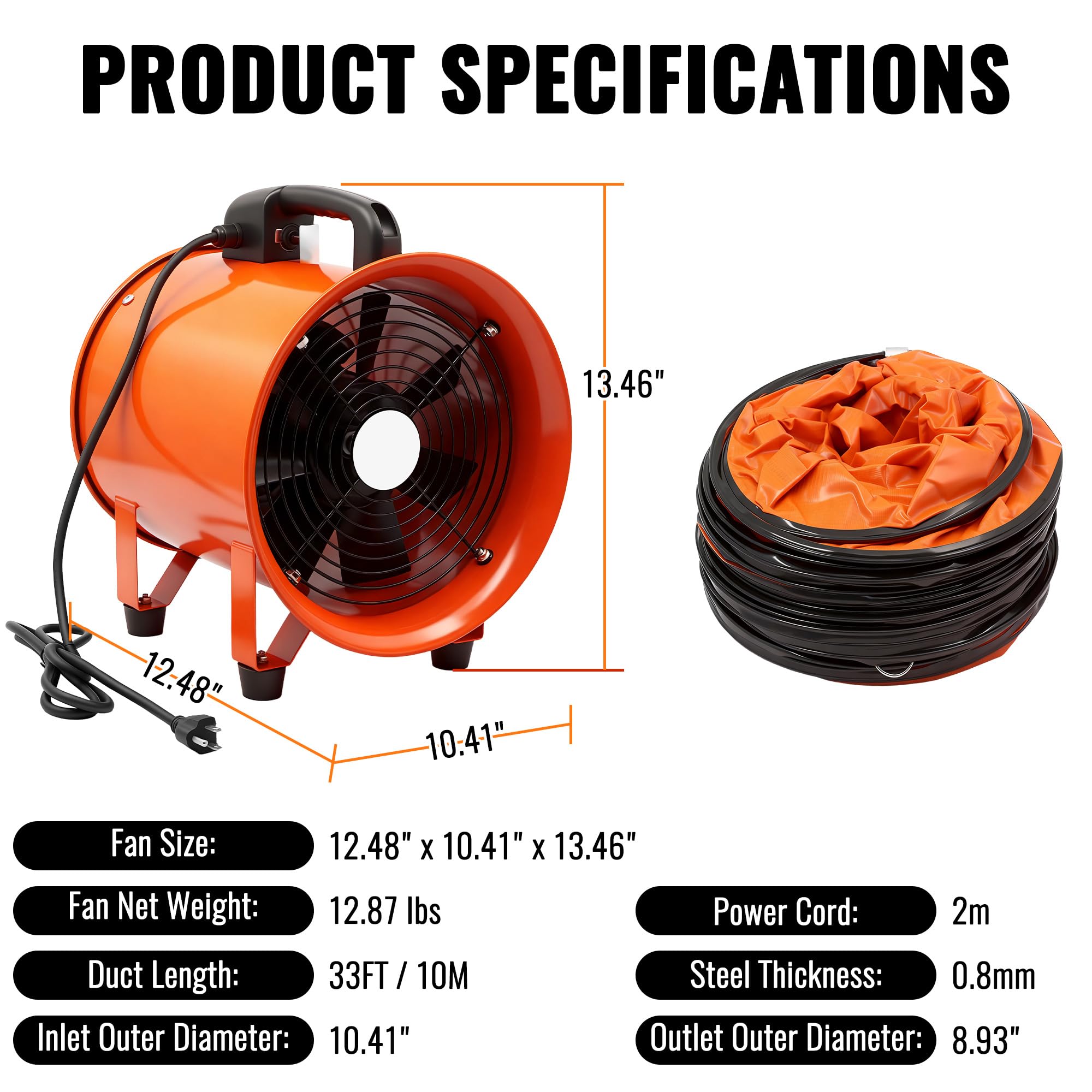 dreamdragon 33ft flexible duct hose enables versatile placement and quick exhaust.