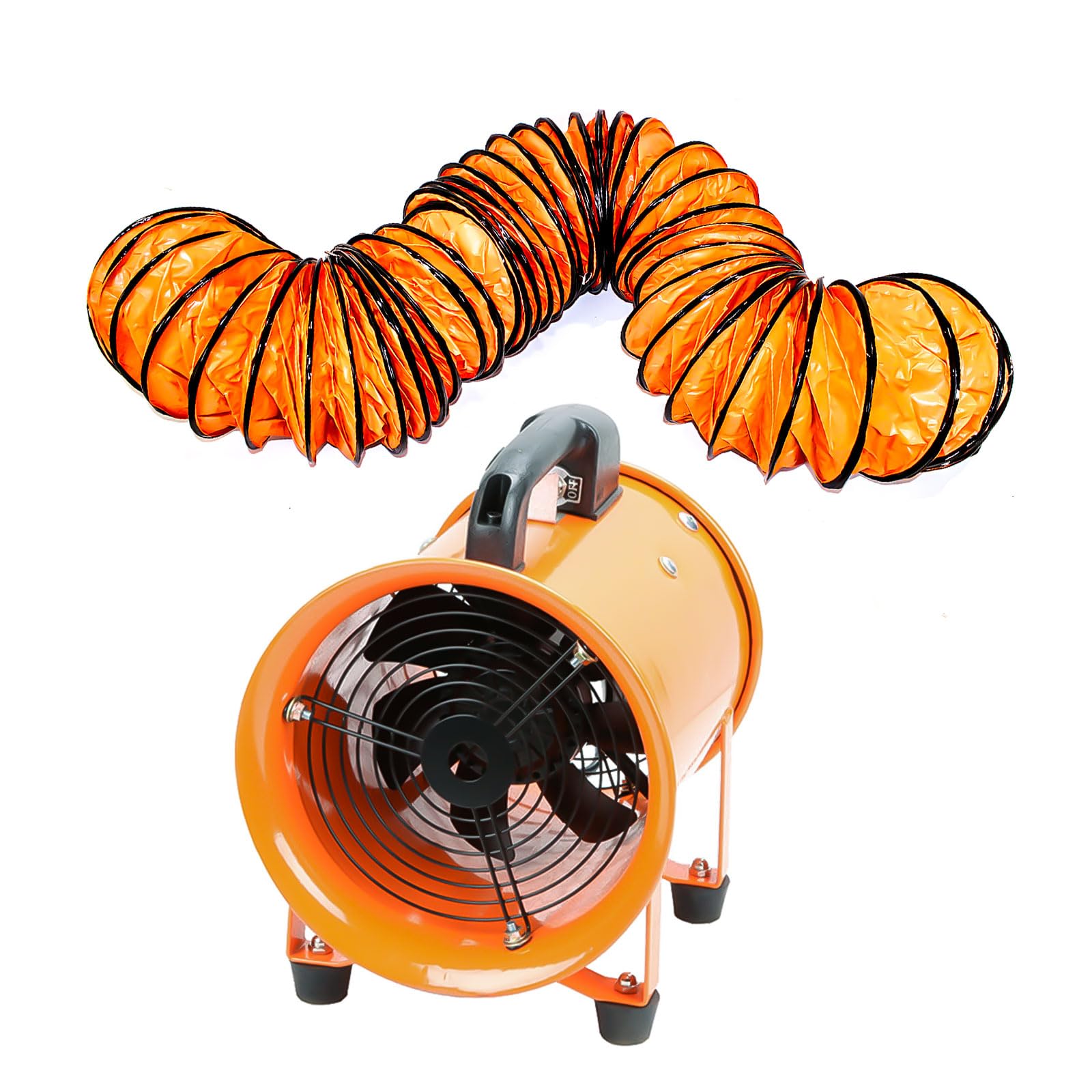 Dreamdragon 8-inch blower in action, delivering powerful air movement for workshops