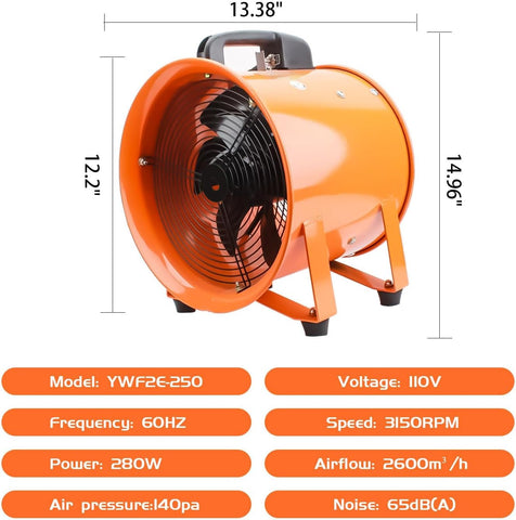 DreamDragon Robust metal frame with carry handle provides stable, transportable ventilation.