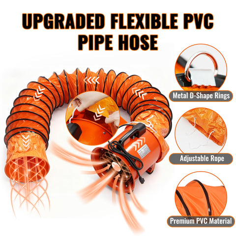 dreamdragon steel spring duct supports smooth, waterproof airflow.