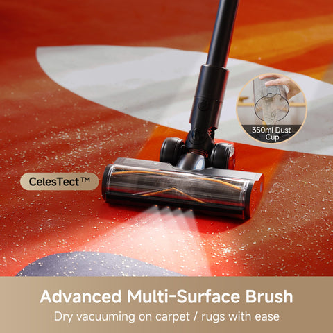 DREAME G10 Combo provides up to 50 minutes of cleaning on a full charge.