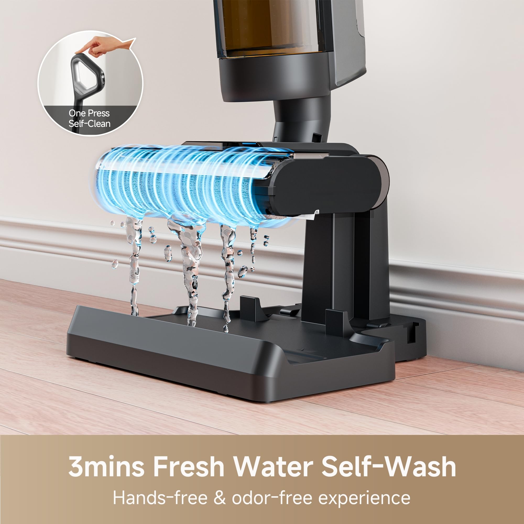 DREAME G10 Combo dual-tank system keeps water fresh during use.