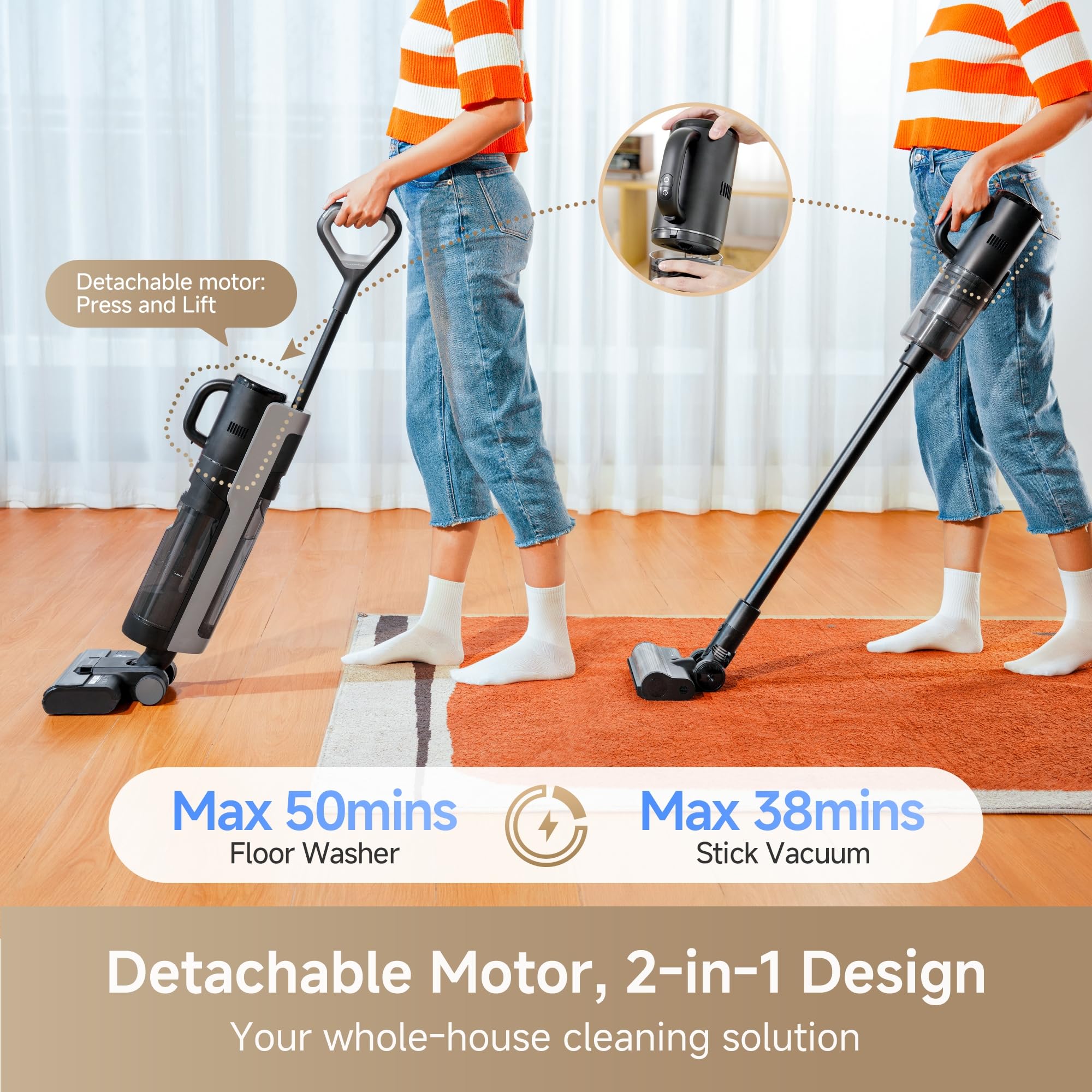 DREAME G10 Combo performs wet-dry cleaning for spills and dust in one pass.
