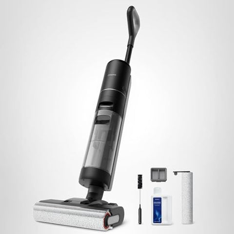 Dreame H12 Pro cleaning near walls and baseboards with precision.