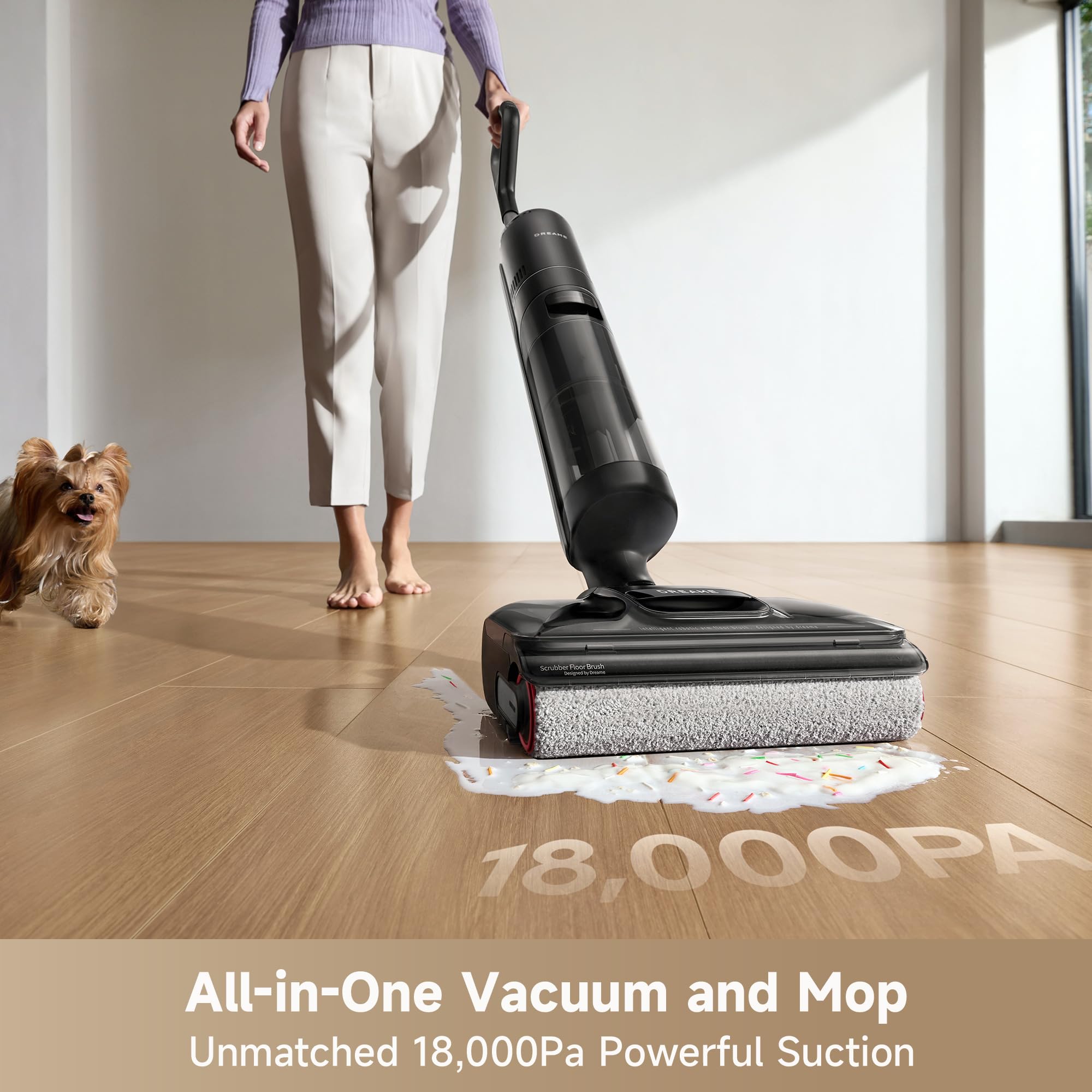 DREAME H12 Pro FlexReach hair-tangle-scraper reduces clogs during mopping