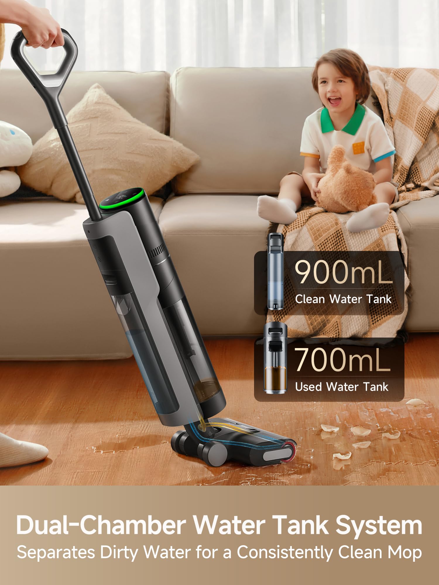 Dreame H12 Pro vacuum and mop in one pass.