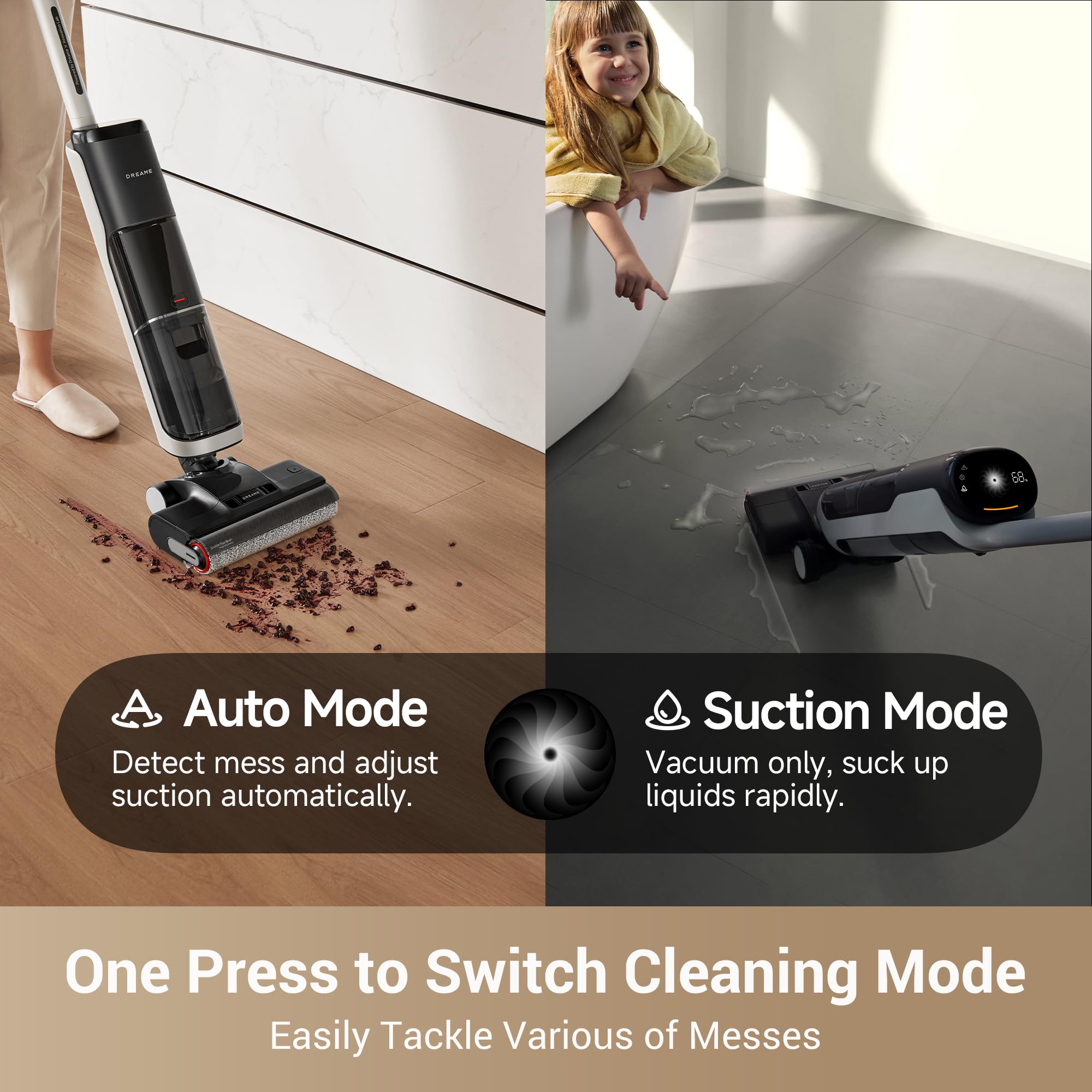 Dreame H14 shows high suction power of 18,000 Pa for messes
