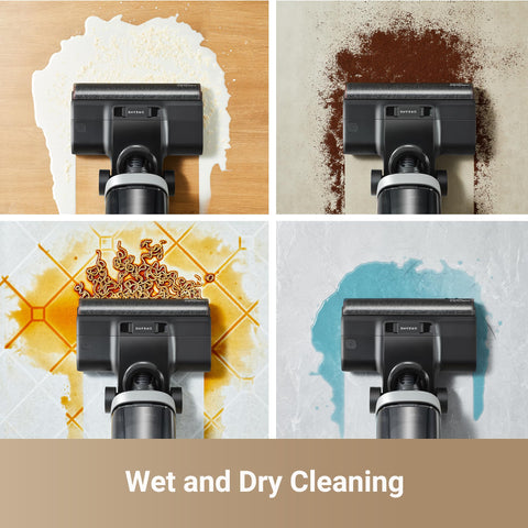 Dreame H14 cleans along baseboards with dual-edge cleaning