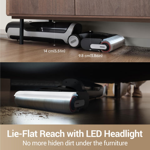 DREAME H14 Pro 140°F self-clean cycle refreshes brushes and pipes.