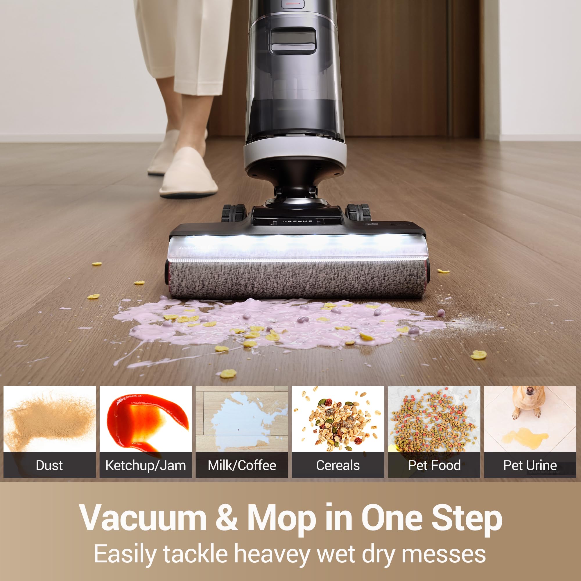 DREAME H14 Pro smart GlideWheel enables effortless, guided cleaning.