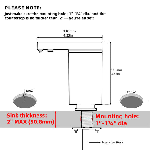 DreameHill under-sink installation with extension tube setup for seamless fit