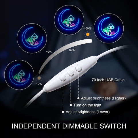 DreamFORT Blue Moon Neon Light providing vibrant USB-powered accent lighting