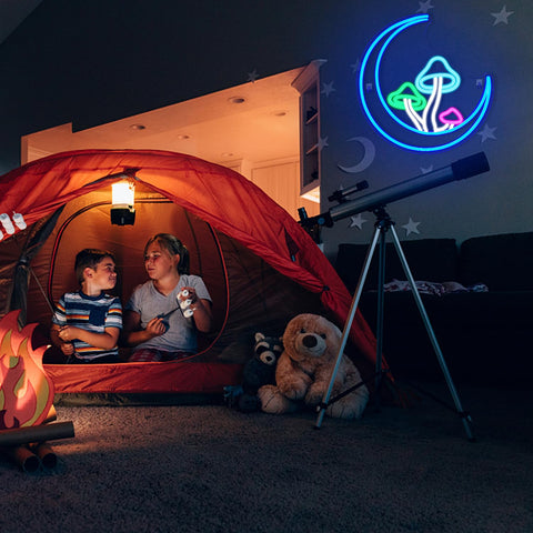 DreamFORT Moon Mushroom Neon Bedroom Decor adds dreamy glow to nights
