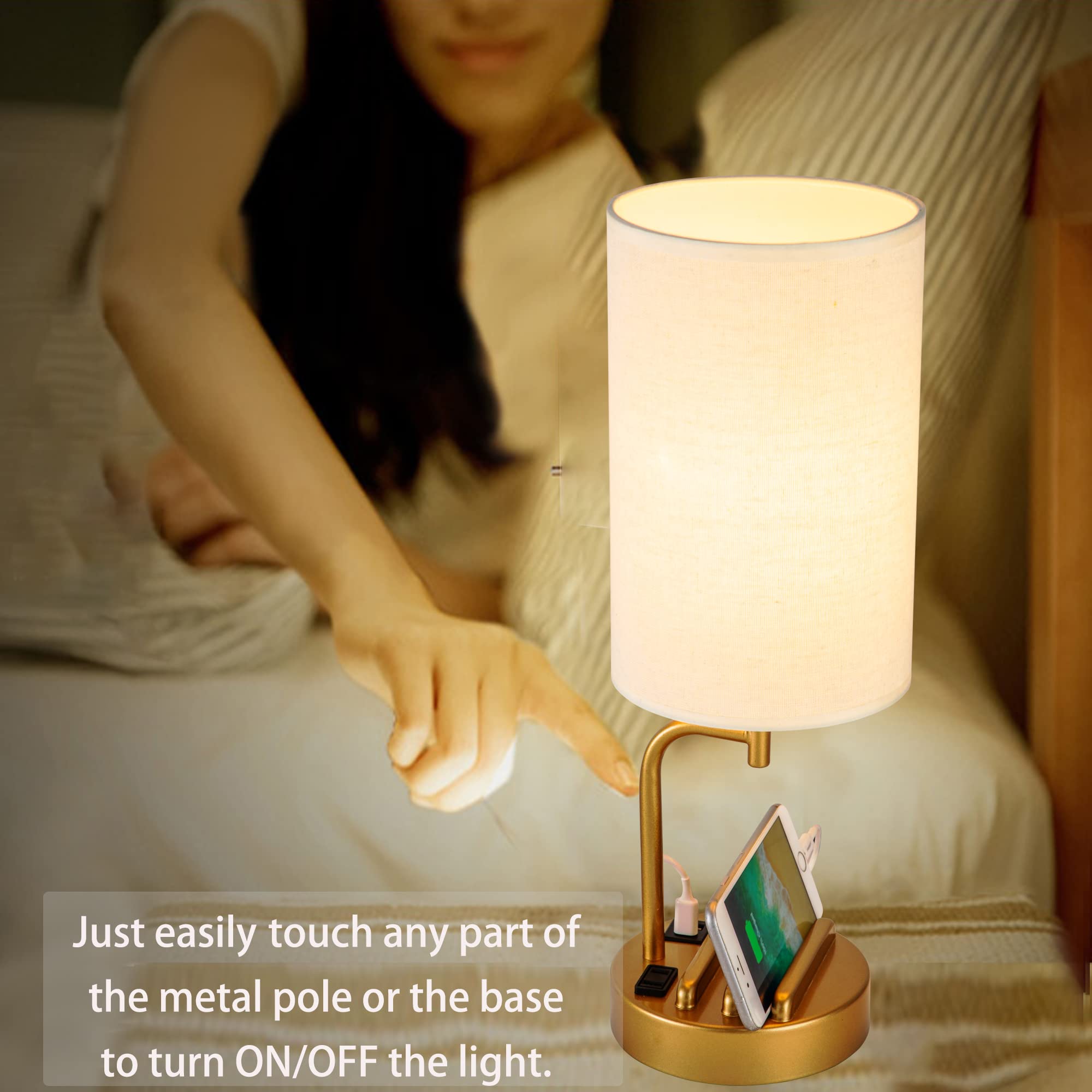 Dreamholder lamp dimming controls showing three brightness levels for bedtime reading