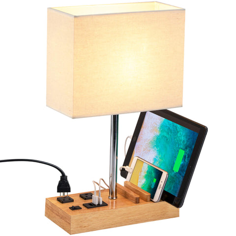 Dreamholder desk lamp with USB ports and AC outlets for convenient charging