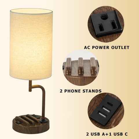 Dreamholder lamp with AC outlet keeps laptops powered at home or office
