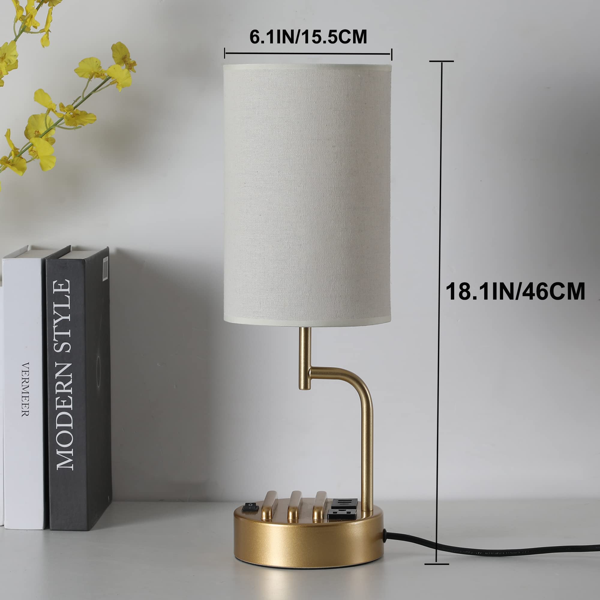 Dreamholder table lamp is ideal for nighttime reading with convenient charging.
