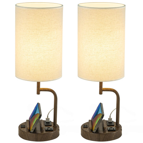Dreamholder table lamp USB ports provide bedside charging convenience