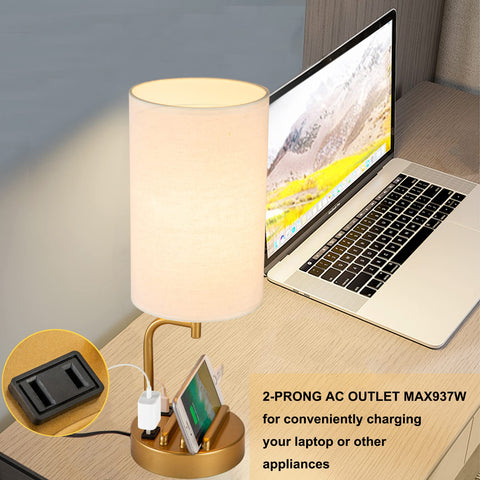 Dreamholder lamp base with built-in phone slots for tidy charging