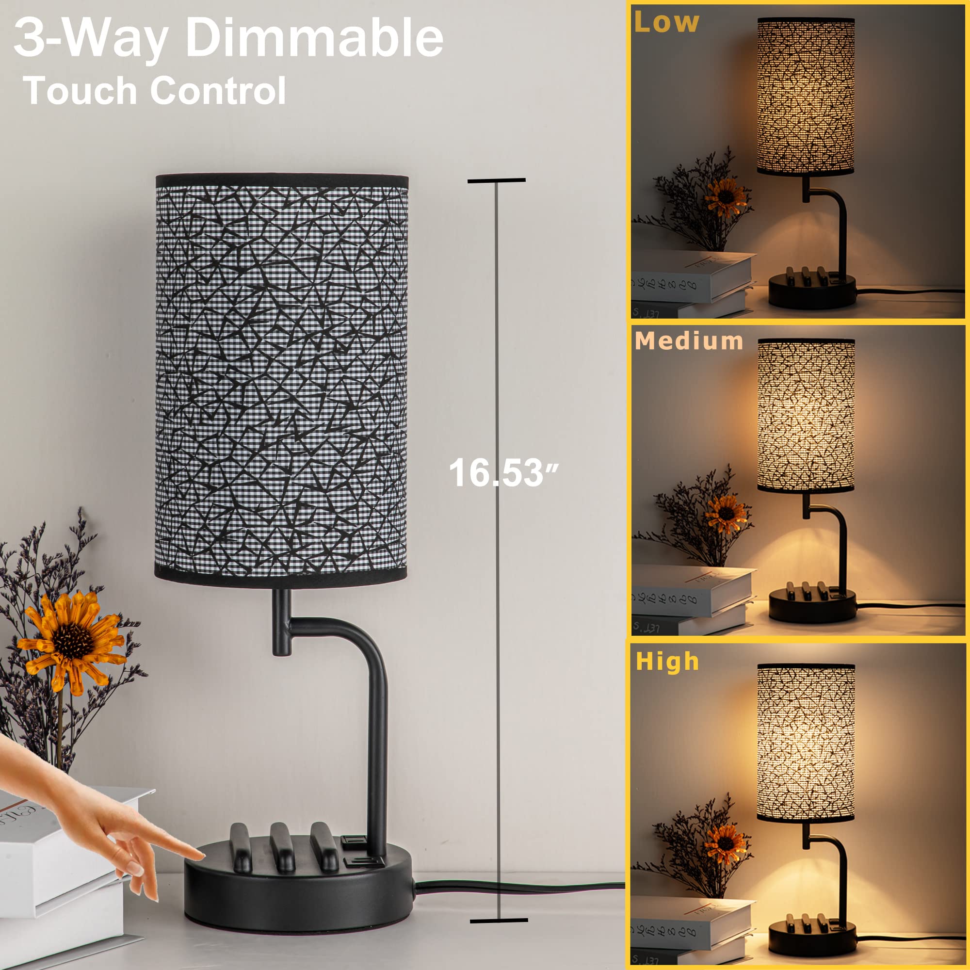 Dreamholder lamp showing three dimming levels for adaptable lighting