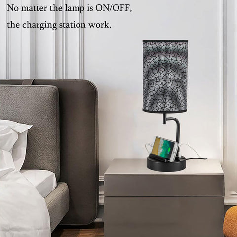Dreamholder lamp with USB-C, USB-A ports and AC outlet for multiple devices