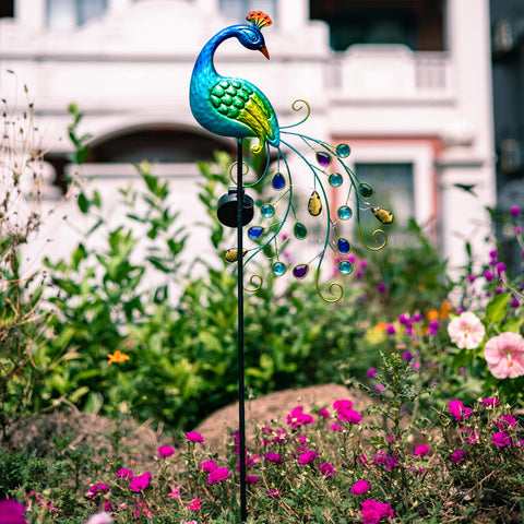 DREAMSOUL anti-rust peacock lawn light withstands weather.