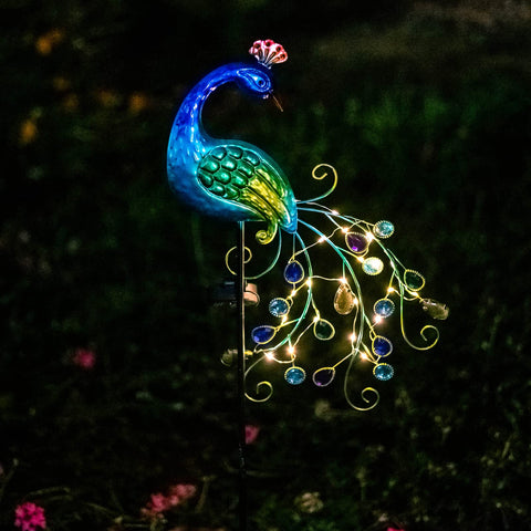 DREAMSOUL auto on off peacock solar light saves energy.