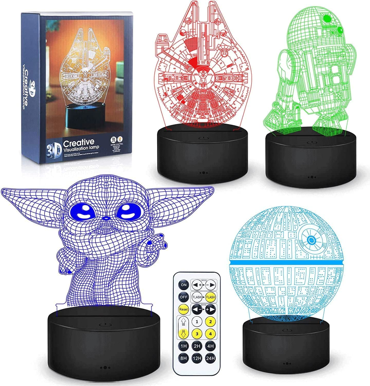Dreamy Cubby 3D Night Light with seven-color spectrum for cozy rooms