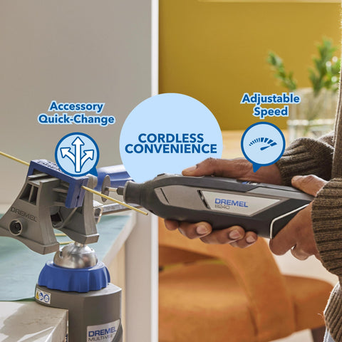 Dremel 8240-5 compact portable design for clutter-free work on small projects.