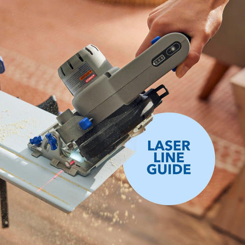 Dremel Blueprint 12V saw battery display helps monitor remaining charge.