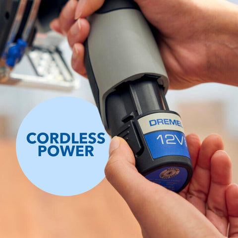 Dremel Blueprint 12V saw charger included for quick recharges.