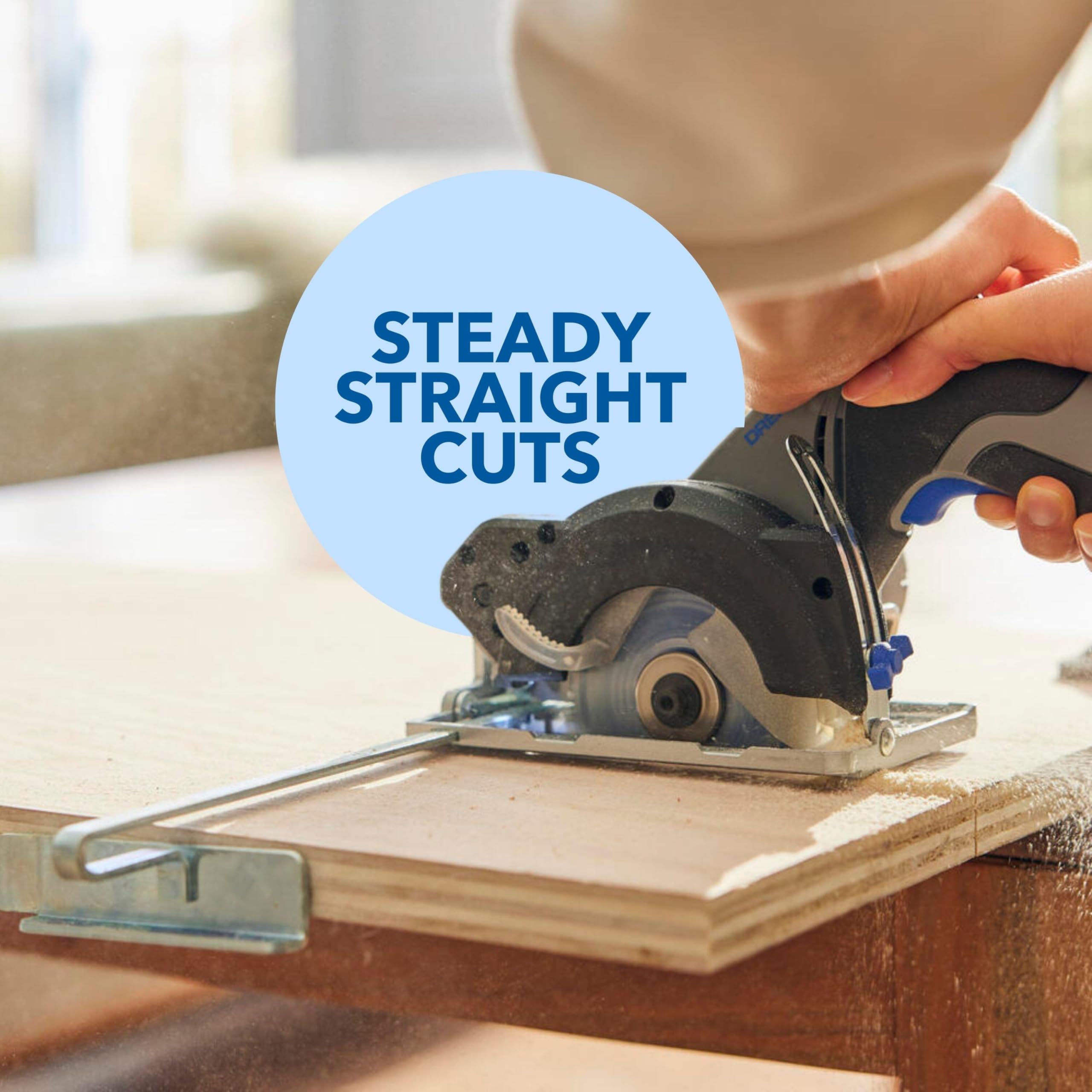 Dremel Blueprint 12V saw includes multi-material blade for wood, metal, plastic.