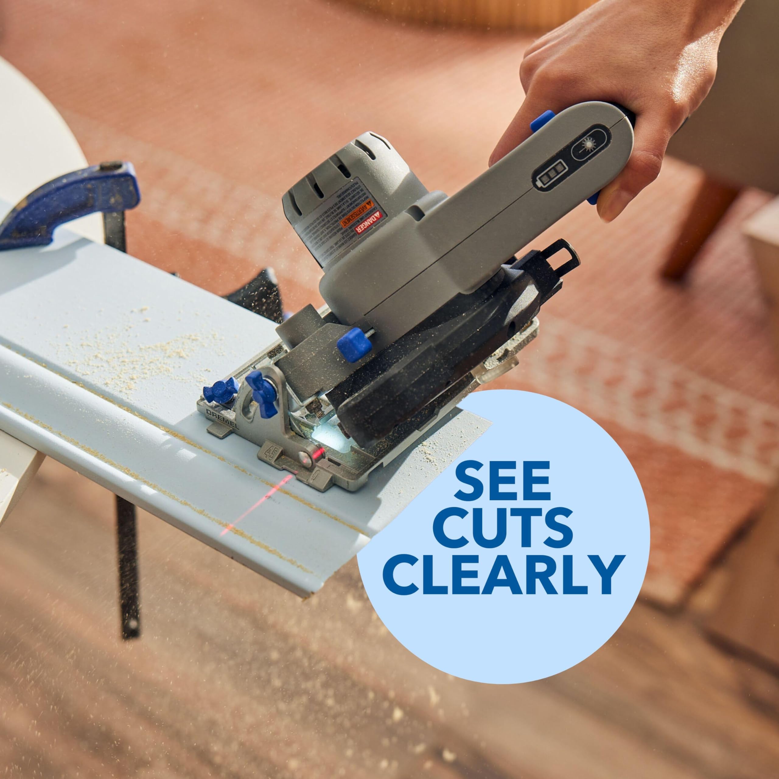 Dremel Blueprint edge guide for consistent bevel and straight cuts