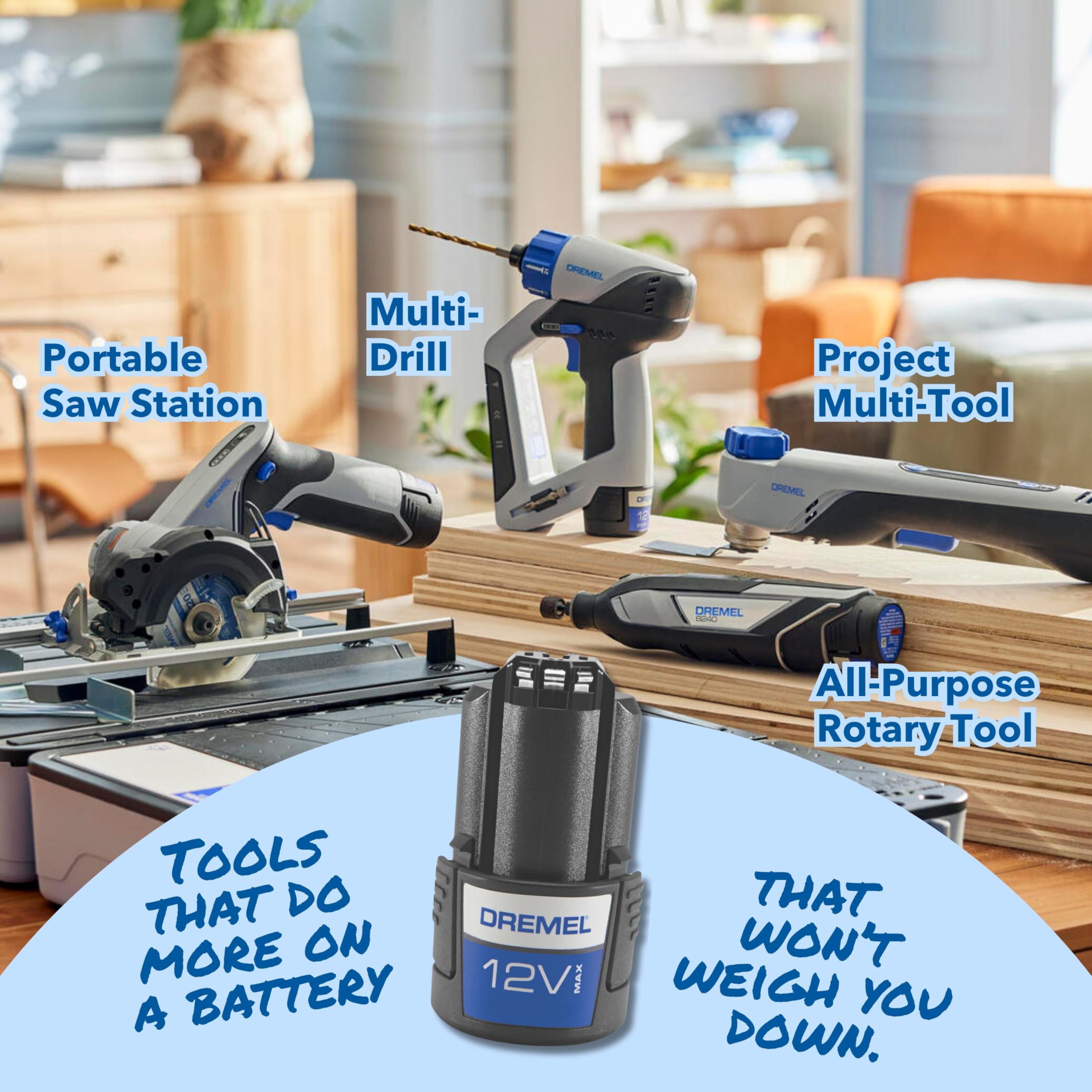 Dremel Blueprint fast charger refreshes the battery quickly.