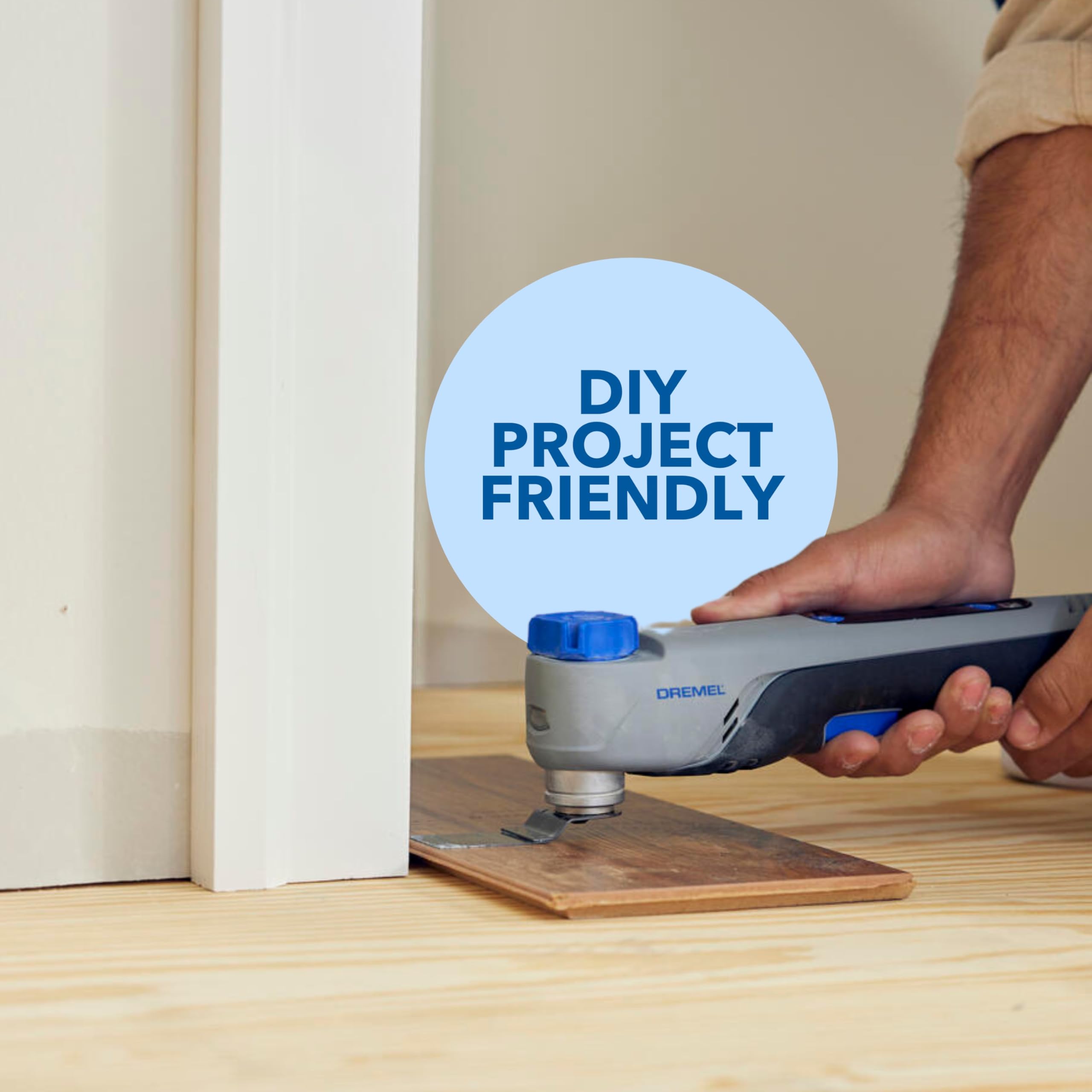 Dremel Blueprint grout removal accessory in action on tile.